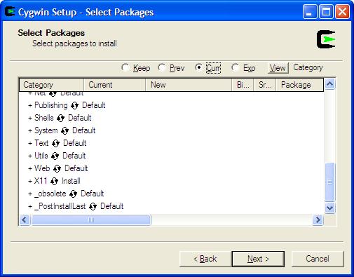 Cygwin setup